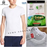 Men's Short-Sleeved T-Shirt GMARK / GUNZE Woven 100% COTTON, Cool, Soft. Real Photos And Videos. Sumo Underwear
