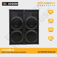 Joson 1212W-A 500W 12-Inch 3 Way Woofer Dual Speaker (Pair Speaker)