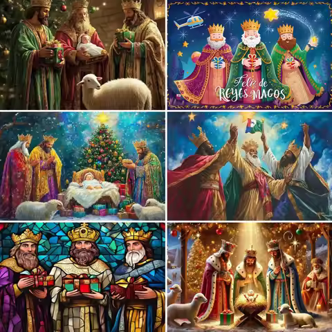 Three Wise Men Spain Three Kings Day Party Decor Backdrop Christmas New Year Religion Family Wall De