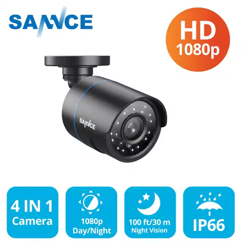 ANNKE 1080P 4-in-1 HD Security Camera, 2MP AHD/TVI/CVI/CVBS Bullet Camera, 100ft IR Night Vision, 3.