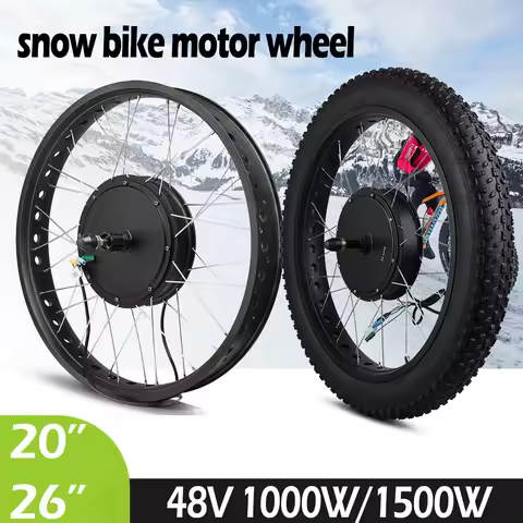 Electric Fat Bike Motor wheel with tyre 48V 1000W 1500W Snow bike Rear wheel Hub Motor 20in 26in Bru