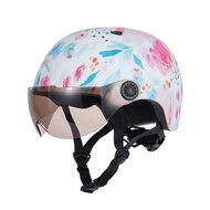 晓安儿童头盔自行车滑板溜冰男女童夏季骑行半盔宝宝安全帽 蝴蝶粉（护目镜） S适合头围50至54cm