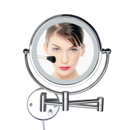 Magnifying Double-Side Wall Mirror 8 Inch Wall Makeup LED Makeup Mirror 5  Times