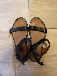 Fitflop black leather scandals 38 stripped comfortable summer shoes work office wear 女神鞋 38號 黑色 真皮 返學 返工 文青 女裝涼鞋
