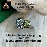 O&R RS black moissanite tulip ring (8mm-2ct)