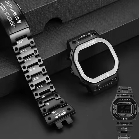 For CASIO SHOCK Mech Style Robot DW-5600 GMW-B5000 GW-B5600 Stainless Steel Case Metal Bezel Strap M