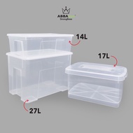 Abbaware Clear Storage Box Transparent (14L/17L/27L) / Kotak Simpanan/Storage Box / Storage container