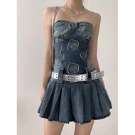 Dopamine y2k American Hot Girl Style Belt Female Silver Simple Niche Temperament All-Match Porous Si