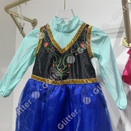 Frozen Anna Princess Dress For Kids Girl Anna Cosplay Costume Dress Cloak Set With Wig Birthday Gift Halloween Christmas Party Wear Full Set