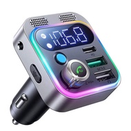 FM Transmitter Bluetooth 5.3 4 Port USB Car Charger Type C PD 250W Fast Charging Adapter For Huawei 