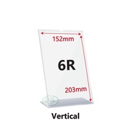 [Warehouse Clear Stock] Acrylic L Shape Display Stand A4 6R 4R Size Menu QR Code Paper Transparent F