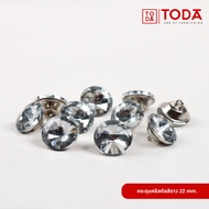 TODA กระดุมตกแต่งเฟอร์นิเจอร์ กระดุมเพชร กระดุมคริสตัลสีขาว ขนาด 20-22 mm. (1000 เม็ด/ถุง)