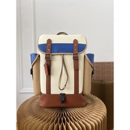 Backpack 🎓BB HITCH white brown blue genuine leather laptop bag beg lelaki