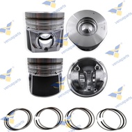 4JK1 Piston + Piston Rings Kit Set STD 4 Set 95.4mm for Isuzu 95.4*2H+1.5+3mm Overhaul Rebuild Kit E