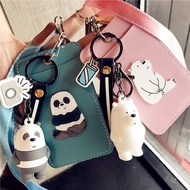 We Bare Bears PU Card Holder Lanyard Keychain