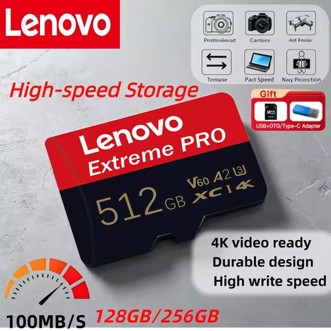 Original Lenovo High Speed Memory Card Micro TF SD Card 512GB 256GB TF Card For Camera Surveillance