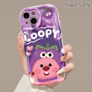 YIWESAN Casing Hp Samsung A03 Core A03s A02 M02 A02s M02s F02s Case Pola Anime Buah batas gelombang