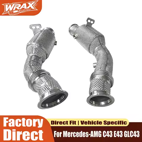 Custom Fit for Mercedes AMG C43 E43 GLC43 Exhaust SS304 Track Grade Performance Downpipe High Flow T