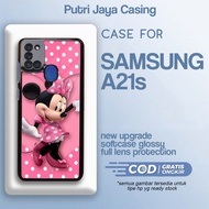 HP Latest samsung a21s case, aesthetic minnie 07, cute, cool, cute, girl, boy, premium material, lux