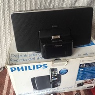 🔉 PHILIPS Radio Alarm Clock Speaker FREE Bluetooth Music Receiver V5..1 BLACK USED 飛利浦鬧鐘收音機喇叭加送藍牙音樂接