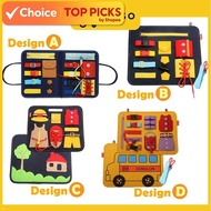 Busy Board Montessori Toys for Toddlers Foldable 14 PCS Sensory Toys Autism Toys Bag Design