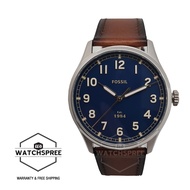 Fossil Men's Dayliner Three-Hand Medium Brown Leather Watch FS5923