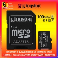 KINGSTON 512GB MICRO SD MEMORY CARD 100MB/s CLASS 10 CANVAS SELECT PLUS W/SD ADAPTER (SDCS2/512GB)