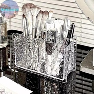 Alittlesearch Light Luxury Water Ripple Makeup Brush Doublepartment Storage Box Makeup Desktop Cosme
