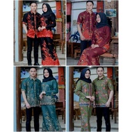 gamis couple 🔥READY STOCK🔥BAJU BATIK SET COUPLE 1 Kemeja Lelaki 1 set mini kurung moden (free Size) material cotton