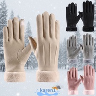 KAREN Plush Gloves, Thick Suede Gloves, Fashion Driving Gloves Women