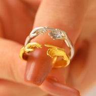 cincin couple cincin Cross-Border New Style Unique Design Create Adam Hand Ring Opening Adjustable R