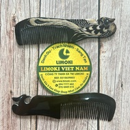 Black Buffalo Horn Hair Comb