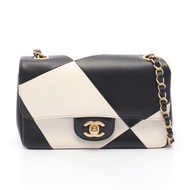 【二手】香奈兒 (Chanel) 黑色/白色羊皮鏈單背包 女士