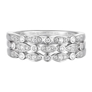 【送料無料】 アンブランデッド レディース リング アクセサリー Sterling Silver 1/4 Carat T.W. Diamond Stack Ring Set Sterling