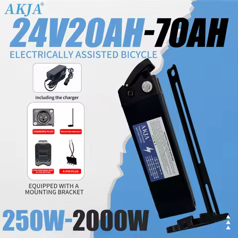 "AKJA Silver Fish 4-pin, 24V 20-80AH 18650 lithium battery 110V-240V charger 35AH BMS application 50