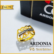 ARDONIA Cincin 916 Crown Petak Emas 916 Original