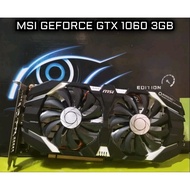 การ์ดจอ MSI  รุ่น NVIDIA GeForce GTX 1060 3GB DDR5 ต่อไฟเลี้ยง 6 pin (no box) มือสอง ไม่มีกล่อง