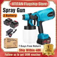 【XTITAN 2Flagship Store】2Battery Cordless Electric Paint Spray Gun Battery Paint Sprayer Household Mesin Pengecat
