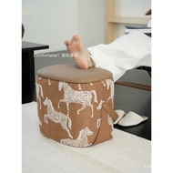 Texdream Makeup Stool Pier Entrance Foot Stool Change Shoes Low Retro Attitude Sofa Living Room Fren