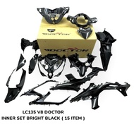 HITAM KILAT  LC135 Fi LC135 V8 INNER SET COVERSET BLACK SHINY LC 135 V8 INNER COVER SET LCFi LCV8
