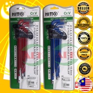 HITTO 9PCS EXTRA LONG BALL POINT ALLEN KEY SET (MM / INCH)
