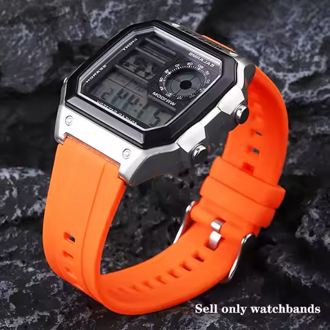 Silicone Rubber Watch Bands For Casio AE-1200 AE1200 AE-1300 A158W/A168/A159 AQ-230 MRW200 AEQ-110 W