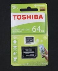 小青蛙數位 東芝 TOSHIBA SDXC U1 64g 100M micro SD 公司貨 M203 記憶卡 高速卡