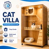 Cat Villa Pet Cage Solid Wood Cage Cat House Wooden Luxury Villa Extra-large Cat House