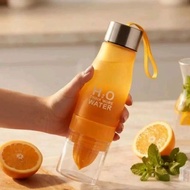B (B0120) H2O BPA FREE INFUSED WATER PLASTIC DRINKING BOTTLE & ORANGE SQUEEZER 2 IN 1 DRINKING BOTTL
