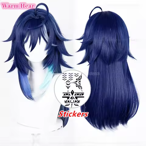 Game Ororon Synthetic Hair Long 65cm Blue Cosplay Anime Wig And Stickers Heat Resistant Hair Hallowe