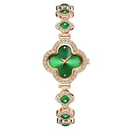 L31 Phụ Nữ Thời Trang Đồng hồ Quartz Vòng Tay Cỏ Ba Lá Đồng Hồ Đồng Hồ Ngọc Ánh Sáng Sang Trọng Đồng