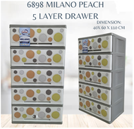 Caha De Oro 5 Layers /OROCAN MILANO  DRAWER 5 LAYER PEACH -OR-6897-5L