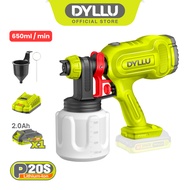 DYLLU Cordless Spray Gun (20V/800ml/Nozzle 2.0mm) + Battery & Charger DTSU30662