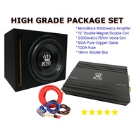 HIGH GRADE MonoBlock Amplifier 4000w + 12" Subwoofer 2000w Double Magnet Double Voice Coil 75mm ASV 